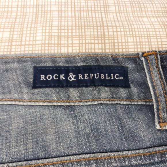 Rock Republic Kasandra Jeans Plus 18W Bootcut Distressed Medium Wash Blue Denim. - Picture 6 of 12